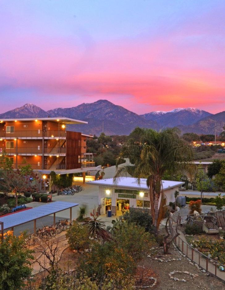 Pitzer Campus during sunset